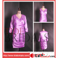 Short V-Neck Wedding Party Dress Satin Removable Jacket for Mother of The Bride Dress (TCMBD003)